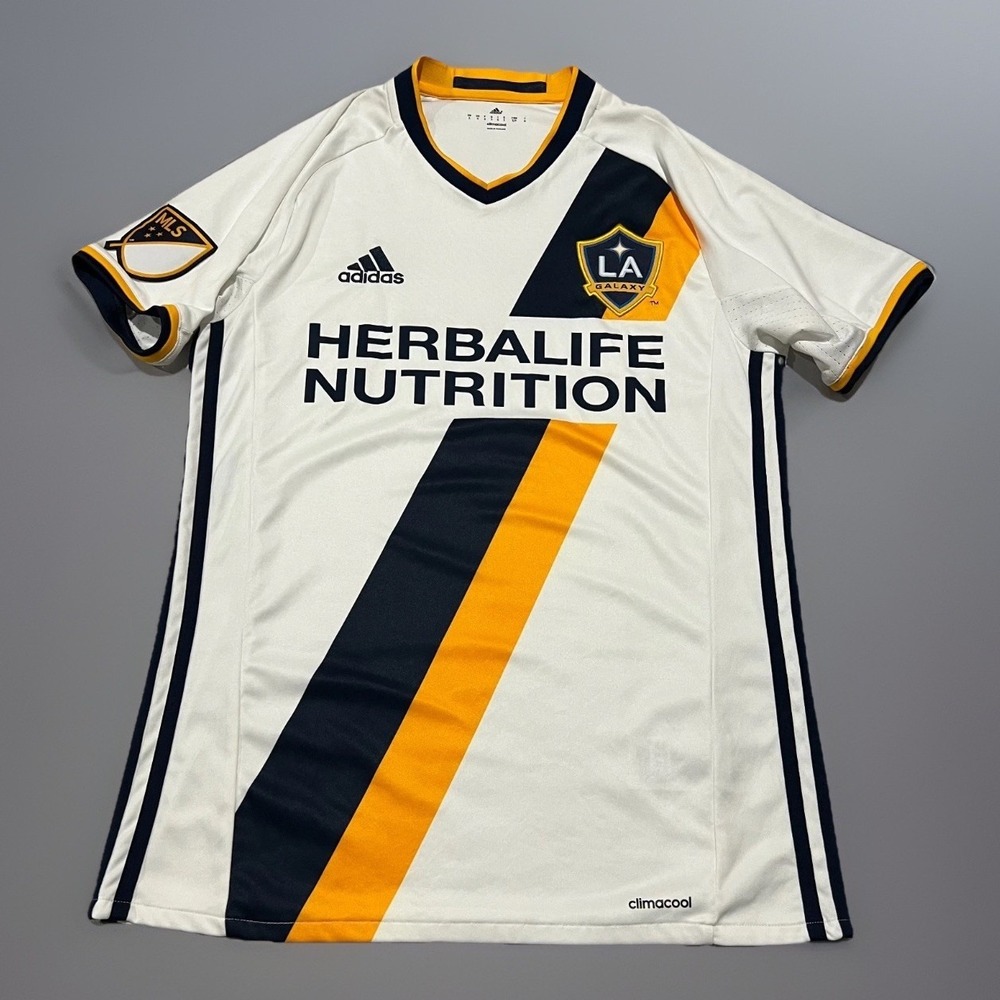 Adidas Mens White LA Galaxy 2016-17 Climacool Home Herbalife Jersey Small